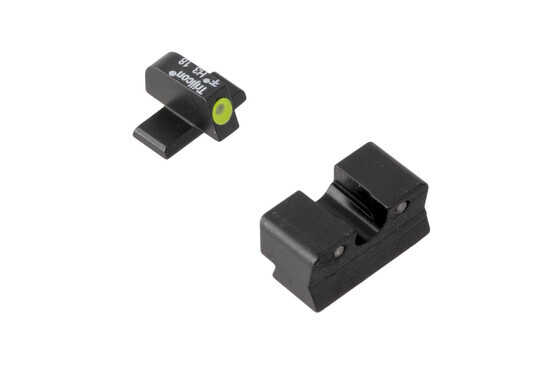 Trijicon HD XR Springfield XDs night sights feature a blacked out rear sight with wide U-notch and hi-vis yellow front sight with tritium inserts.
